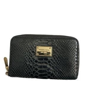 Michael kors black snakeskin embossed wallet